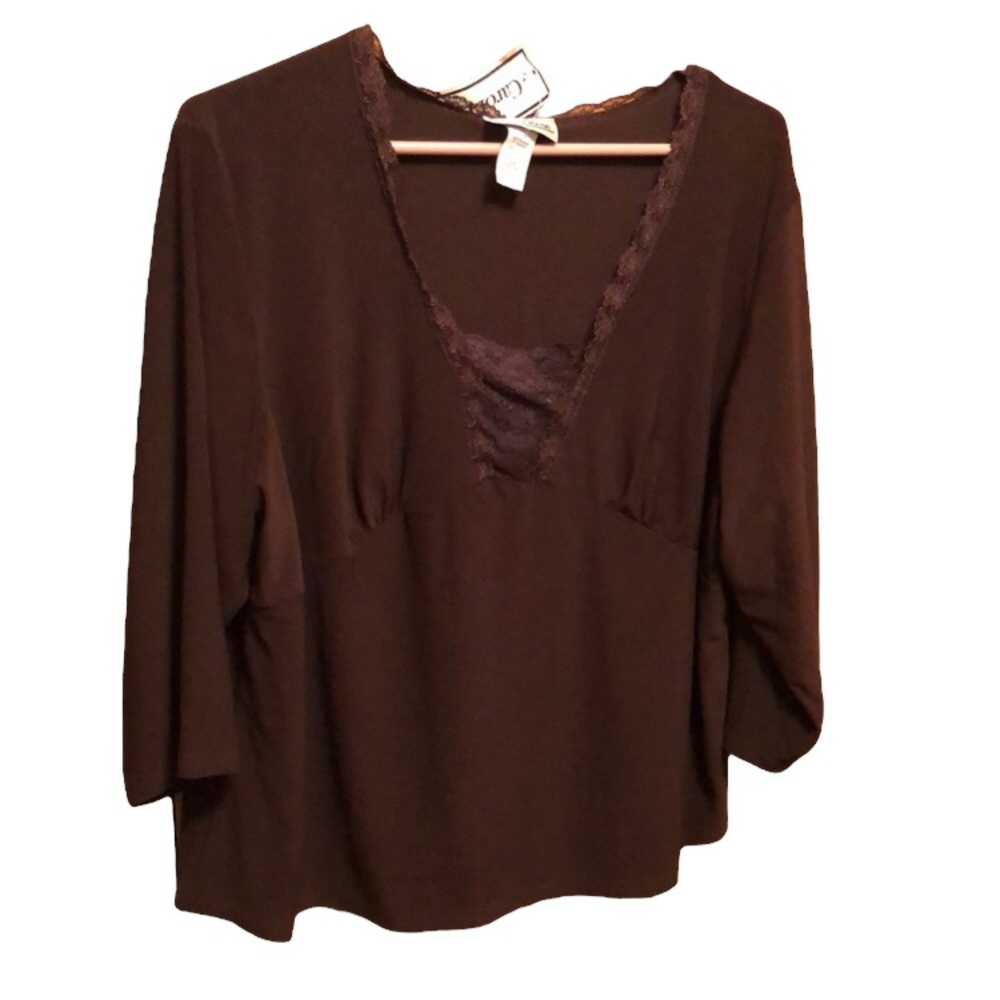 2X Carol Rose Dark Brown Blouse